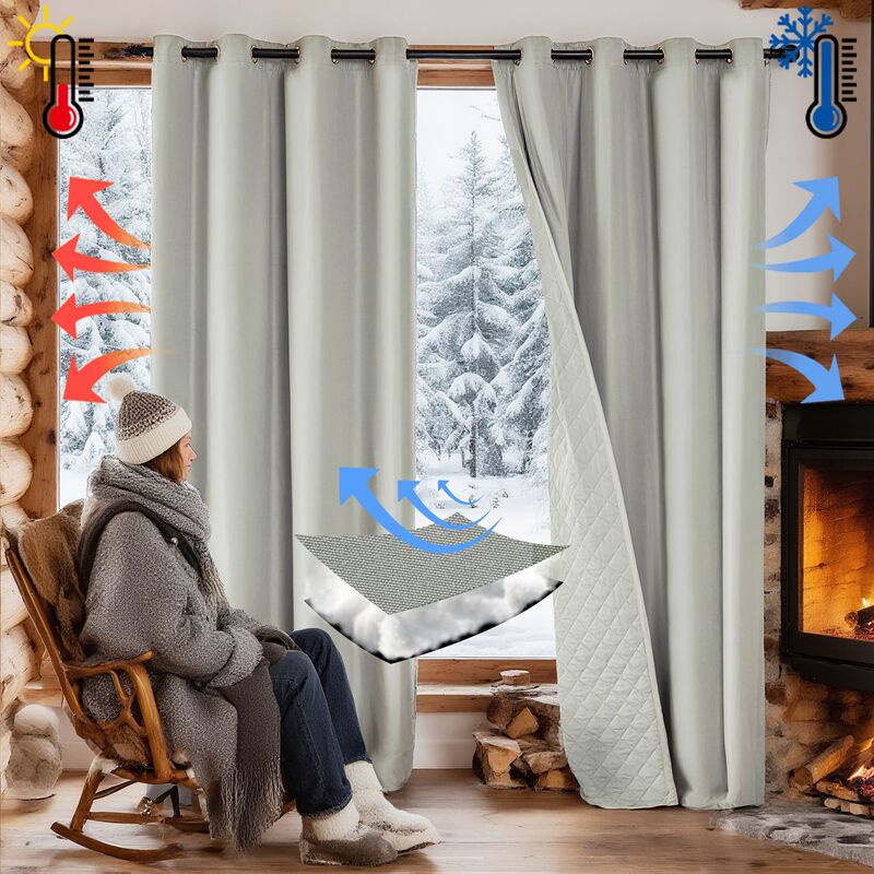 New Winter Cross-Border Cotton Curtains Windproof Warm Thickened Insulated Cold-Proof Quilted Finished Foreign Trade Curtains
