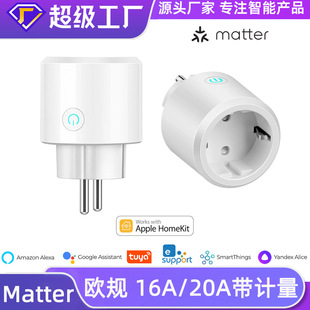 Matter Smart Socket European Standard Metering Homekit Alexa Google Voice Remote Control European Standard