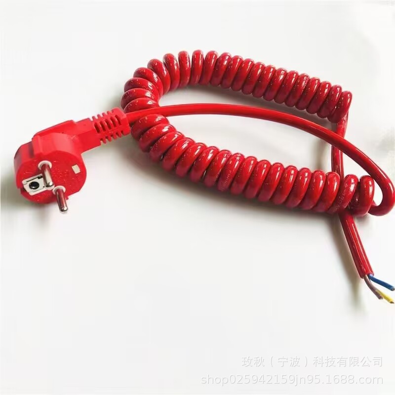 16A欧规电源线插头 德式法式欧式弯头AC线家用电器电