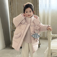 儿童羽绒服2025新款女童中长款加厚保暖外套韩版洋气冬季中小童装