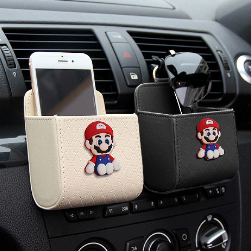 Bolsa de almacenamiento de salida de aire del automóvil bolsas de colgar de teléfonos móviles creativas Mary caja de almacenamiento de artículos para colgar almacenamiento