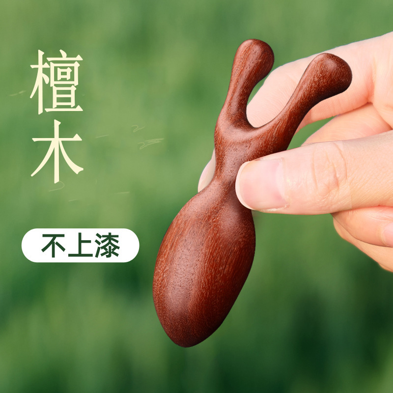 檀木鹿の角の頭の首の経絡の櫛の頭の皮のマッサージの櫛の小さい櫛の髪の毛の広い歯の櫛の5爪の6爪|undefined