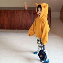 2025冬季新款童装 韩系女童 加绒可爱尖尖角卫衣 儿童加厚卫衣