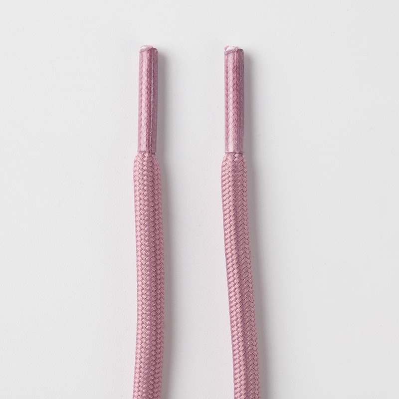 Rose red and purple round shoelaces