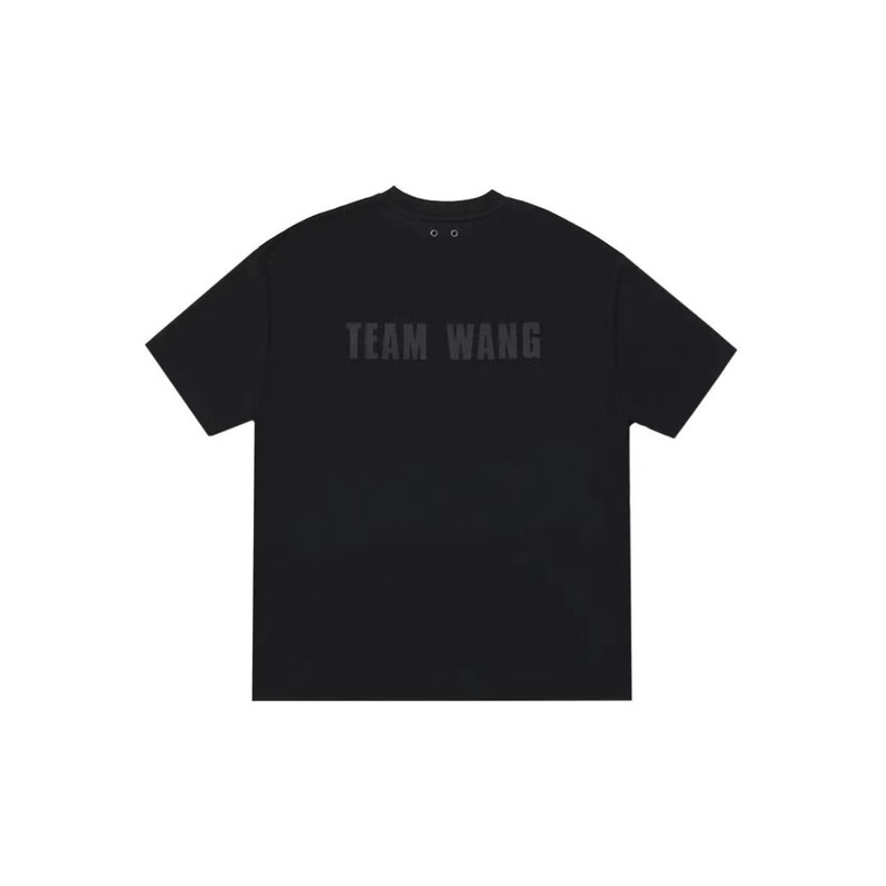 TEAM WANG短袖王嘉尔同款立体字母硅胶T恤美式重磅休闲圆领情侣男|undefined