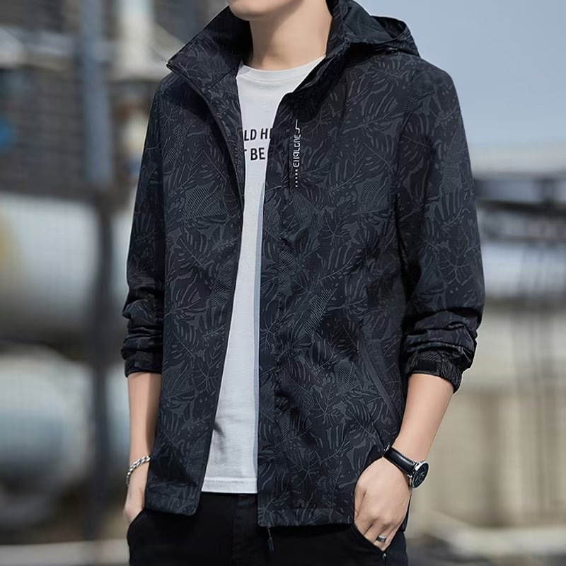 Men's Jacket 2025 Spring and Autumn New Trendy Brand Casual Printed Jacket Men's Trendy Stylish Trench Coat Men's Jacket 2025 Spring and Autumn New Trendy Brand Casual Printed Jacket Men's Trendy Stylish Trench Coat