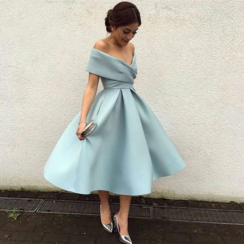 Evening Gown for Banquets, Foreign Trade, European and American Style, Off-Shoulder, Mid-Length Dress, Cross-Border Amazon, Elegant Ball Gown Evening Gown for Banquets, Foreign Trade, European and American Style, Off-Shoulder, Mid-Length Dress, Cross-Border Amazon, Elegant Ball Gown