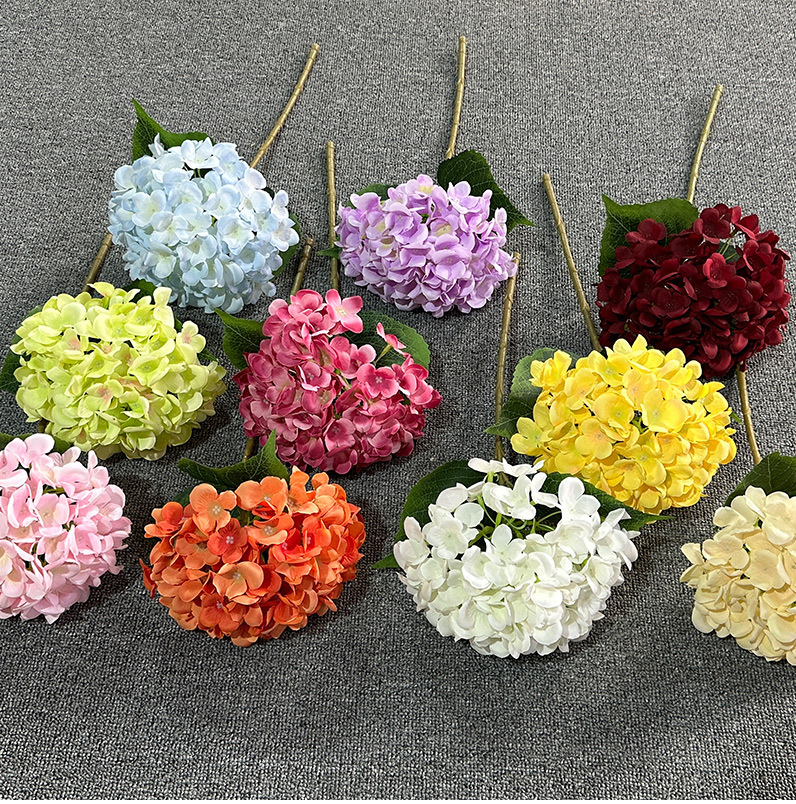 Snow butterfly hydrangea single hydrangea artificial flower wedding wedding hotel decoration flowers home decoration ornaments fake flowers