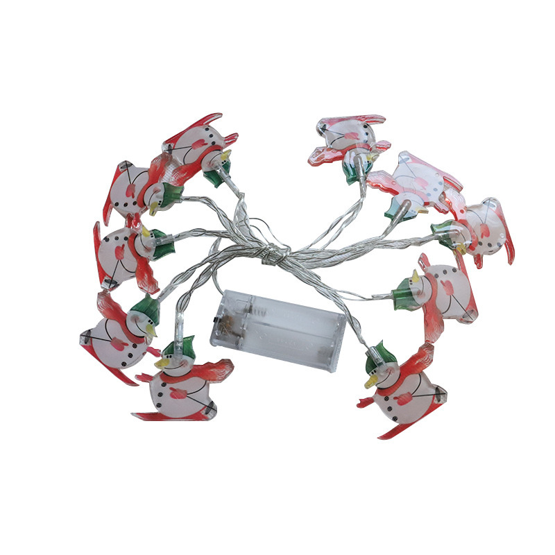 LED cadena de luz de navidad decoración de vacaciones de navidad viejo hombre cadena de luz al aire libre caja de batería muñeco de nieve de navidad cadena de luz de color LED