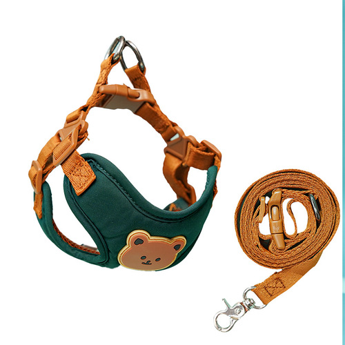Cute bear harness can lead pet leash, small and medium-sized dogs go out, teddy bears are universal for cats