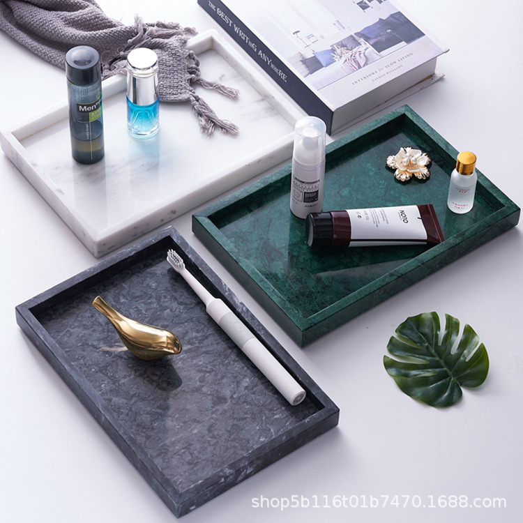 Factory Direct Sales Nordic Style Marble Storage Tray Washbasin Vanity Storage Tray Factory Direct Sales Nordic Style Marble Storage Tray Washbasin Vanity Storage Tray
