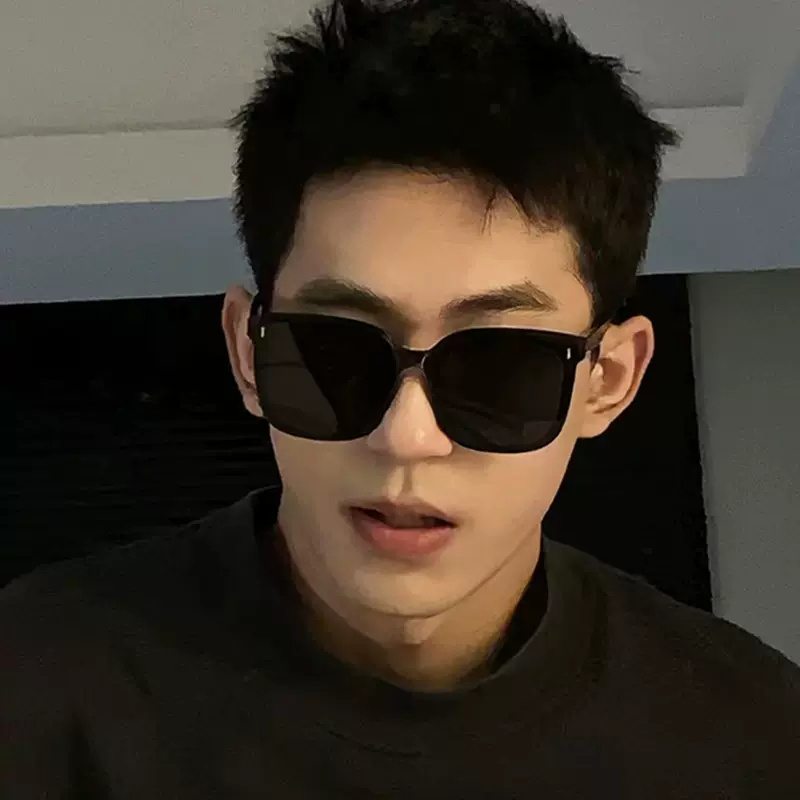 2025新款韩版gm太阳镜直播网红同款男女款时尚大方框眼镜黑色墨镜