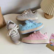 韩版糖果色面包鞋女2025春季新款运动校园复古板鞋潮款小白鞋6609