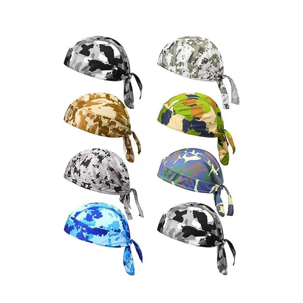 Cross-border Camouflage Pirate Hat Baotou Hat Outdoor Riding Sports Sunscreen Breathable Turban Bicycle Motorcycle Lining
