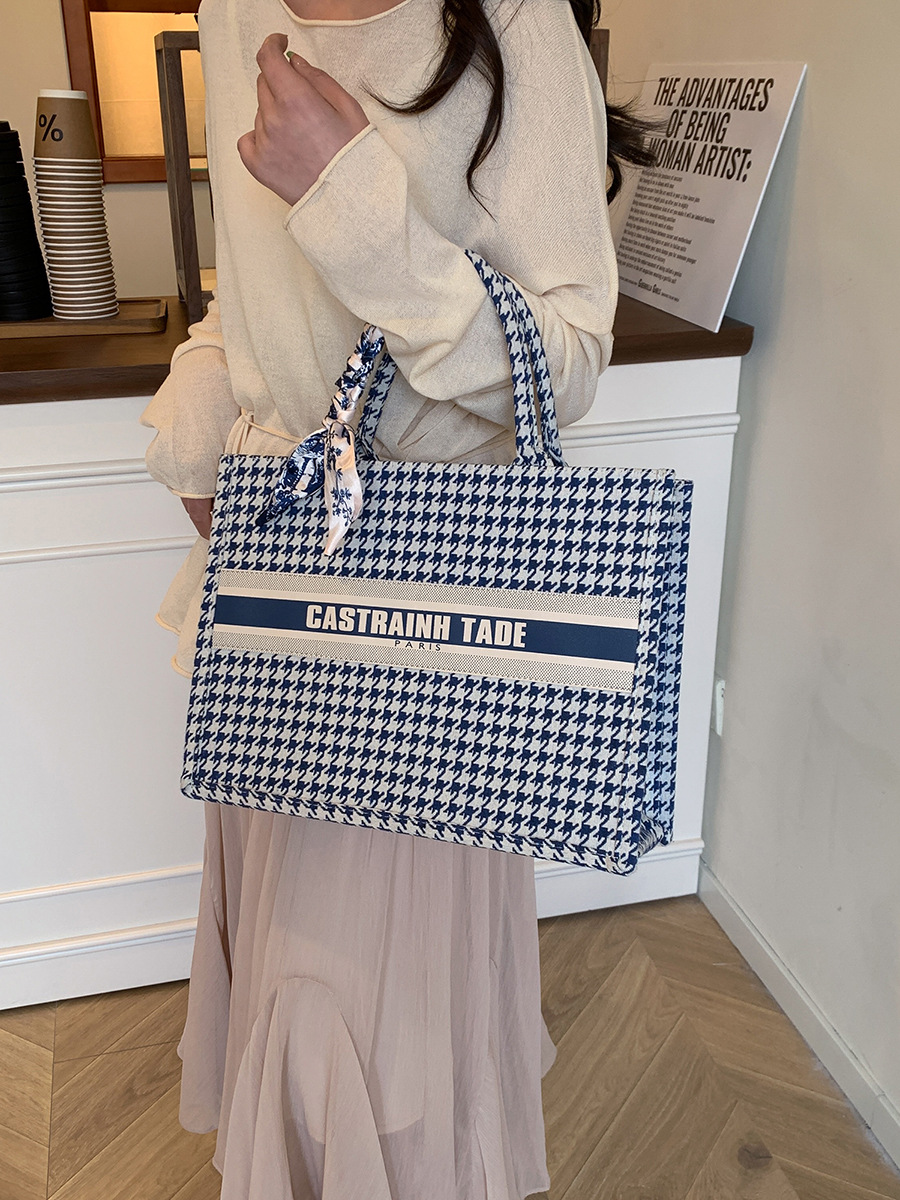 Bolso retro de gran capacidad para mujer 2025 nuevo bolso de pata de gallo de moda bolso de viaje casual