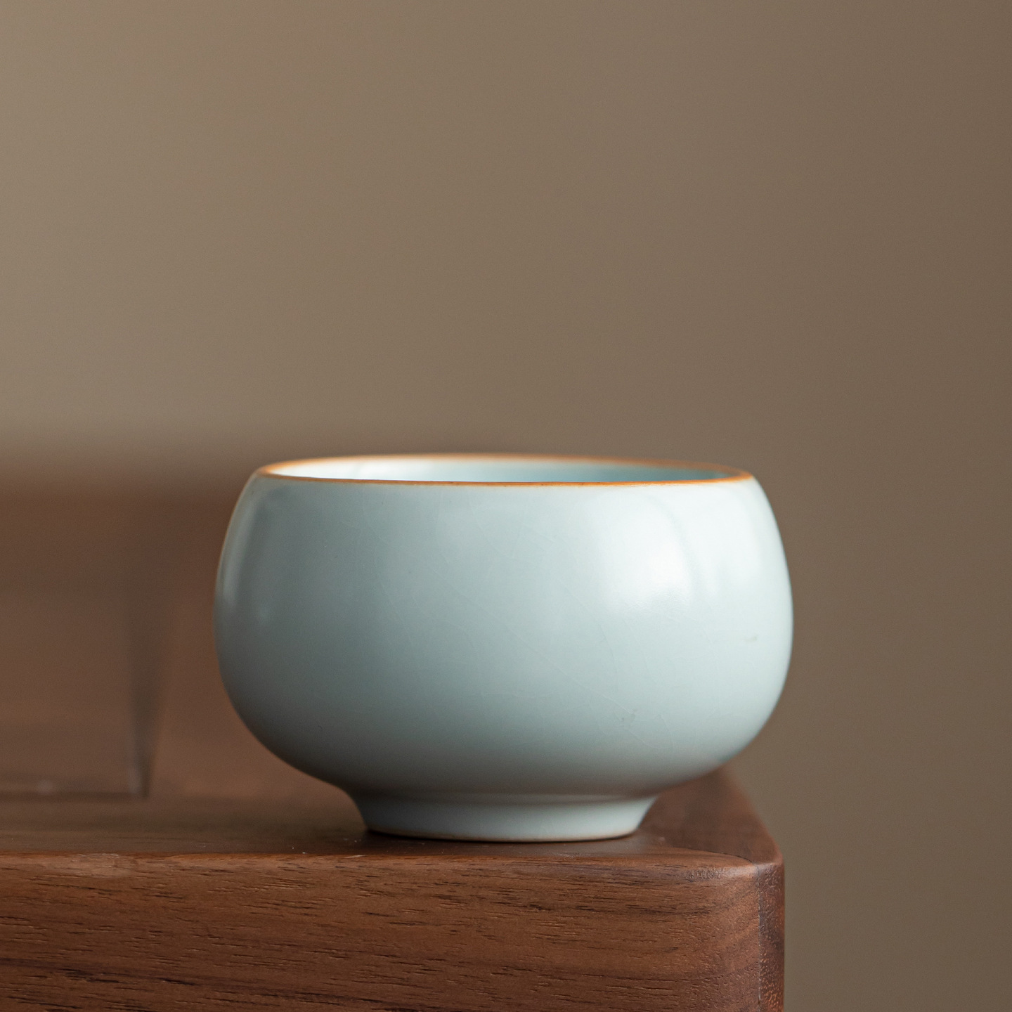 天青色汝窑陶瓷茶杯家用主人杯功夫茶具可养开片品茗杯单杯个人杯