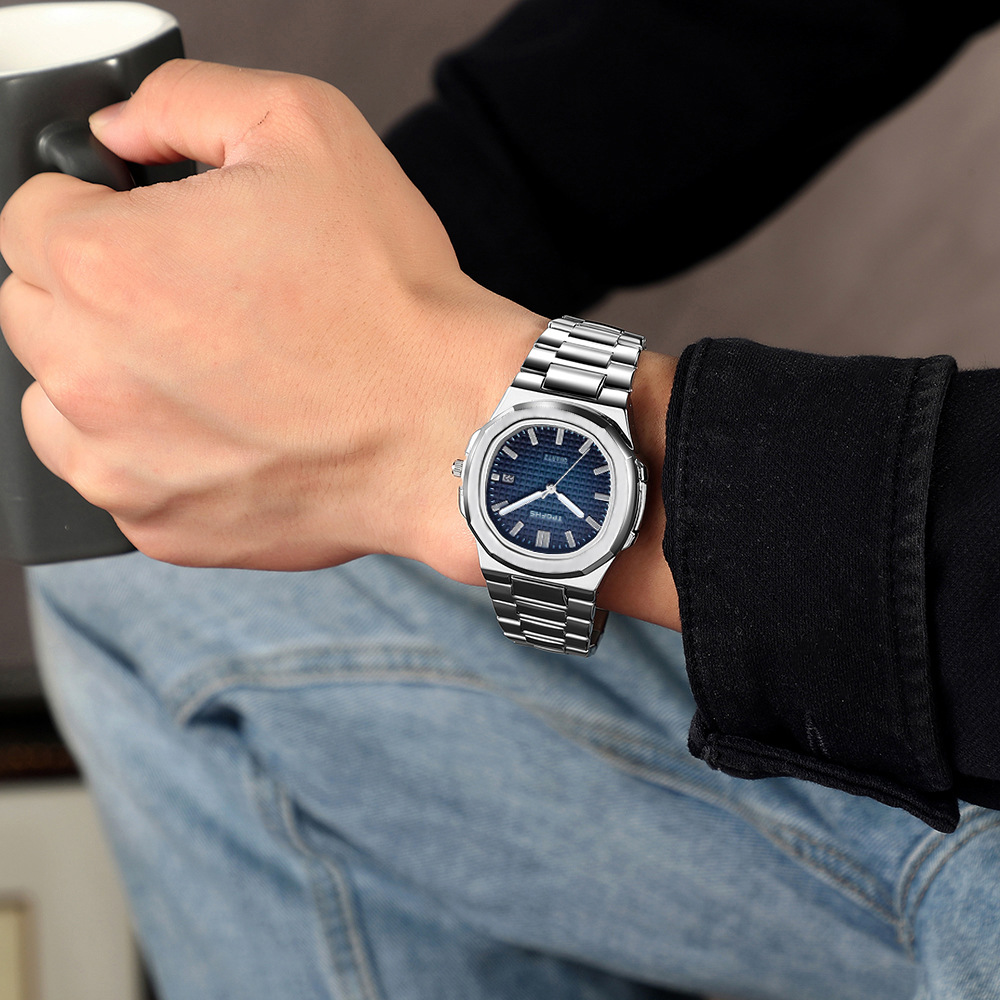 Herrenuhr Parrot Quartz Spiral Simple Calendar Net Red Luminous Steel Belt Watch Herrenmode Business_voghion.com