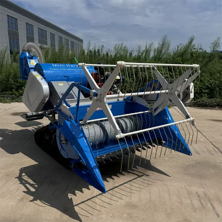 柴油15马力三角履带式联合收割机 195型自走式谷子小麦脱粒收割机