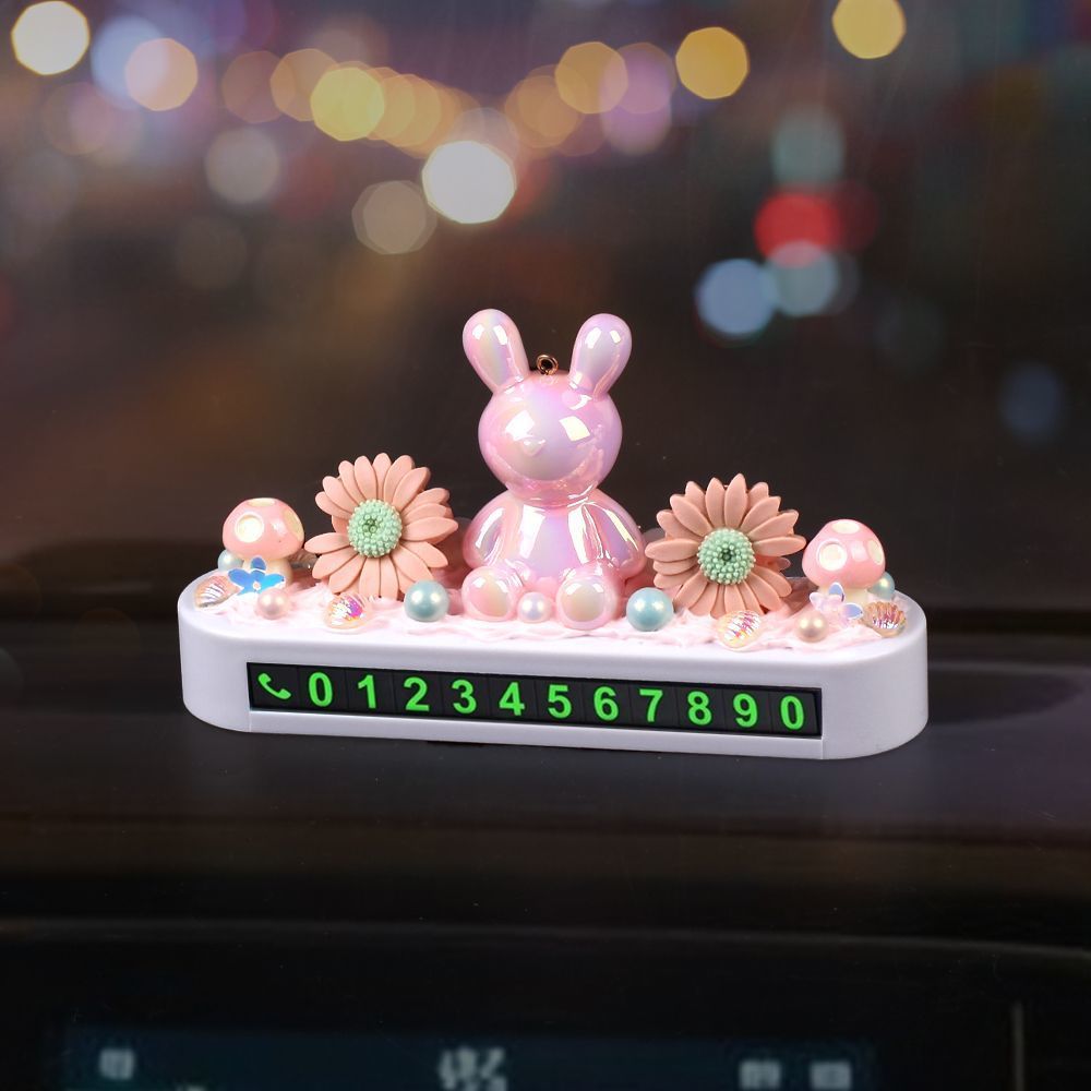 2016 nuevo adorable cartón de dibujos animados crema placa de estacionamiento corona oso coche placa de estacionamiento temporal placa de movimiento de automóviles