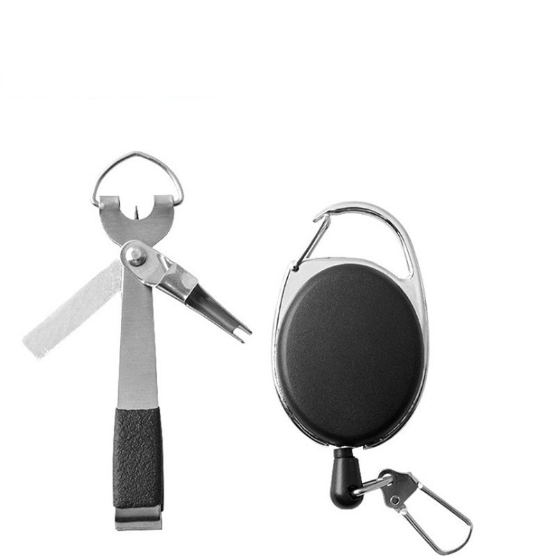 Venta al por mayor de la fábrica suministros de pesca al aire libre alicates de pesca tijeras de línea de pesca de roca multifuncional 4-en-1 tijeras de hilo