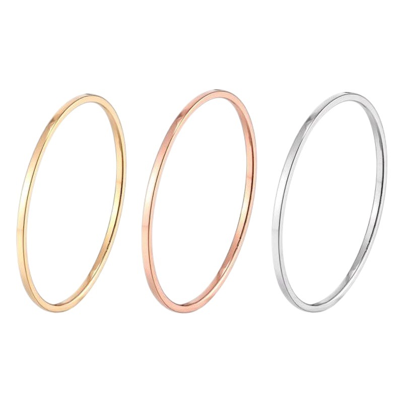Minimalist 0.7mm Ultra-Fine Plain Ring Non-Fading 14K Gold Titanium Steel Ring Women's Niche Jewelry Wholesale Exquisite