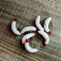 10# horsebill hook 2cm dipped bread worm glow worm lure soft bait soft lure