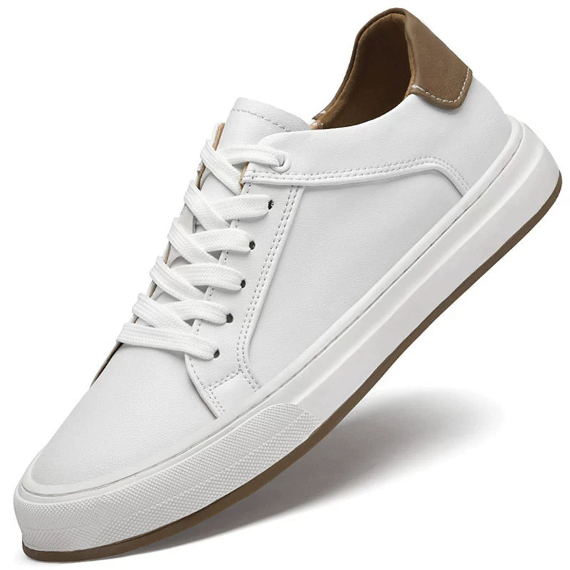 Мужская обувь 2025 новый весенний тренд дикие мужские кроссовки кожаные дышащие повседневные туфли приливные туфли с низким верхом кожаные туфли