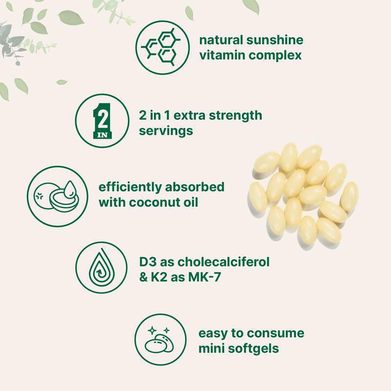 TK爆款 维生素Vitamin D3+K2软胶囊D3K2阳光维生素复合物膳食补充|undefined