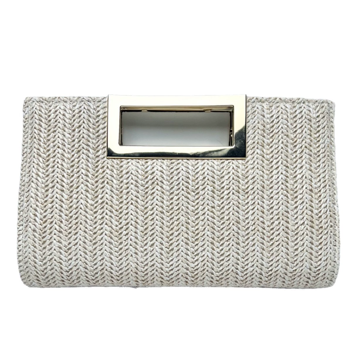 Woven straw small clutch bag, capacious shoulder bag