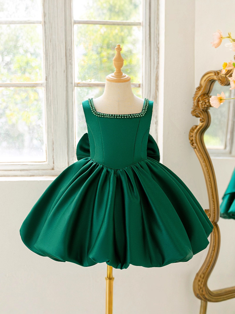 Faldas para niñas europeas y americanas, vestidos para niños, vestidos de princesa, vestidos de satén con lazo, vestidos de pasarela para niñas, vestidos de piano