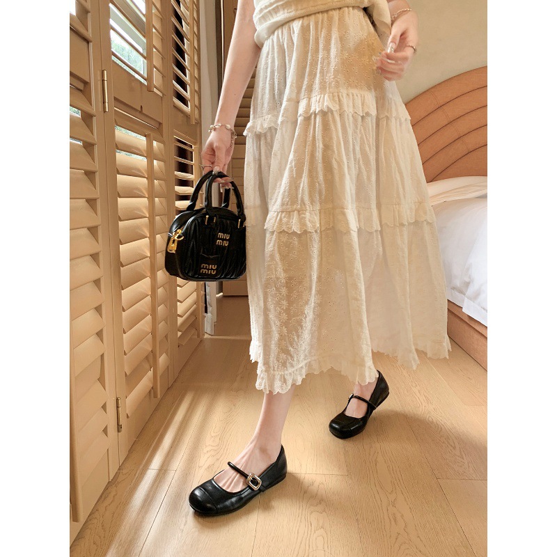 Versión de piel de oveja ~ Zapatos Mary Jane franceses que aumentan la altura, estilo igual al de Grape Mom, para mujer, zapatos planos de ballet con hebilla cuadrada, zapatos individuales para mujer.