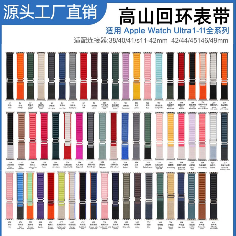 Suitable for Apple Watch 9 Ultra 2 Strap, Apple Watch 678 Nylon S9 High Mountain Trendy Style