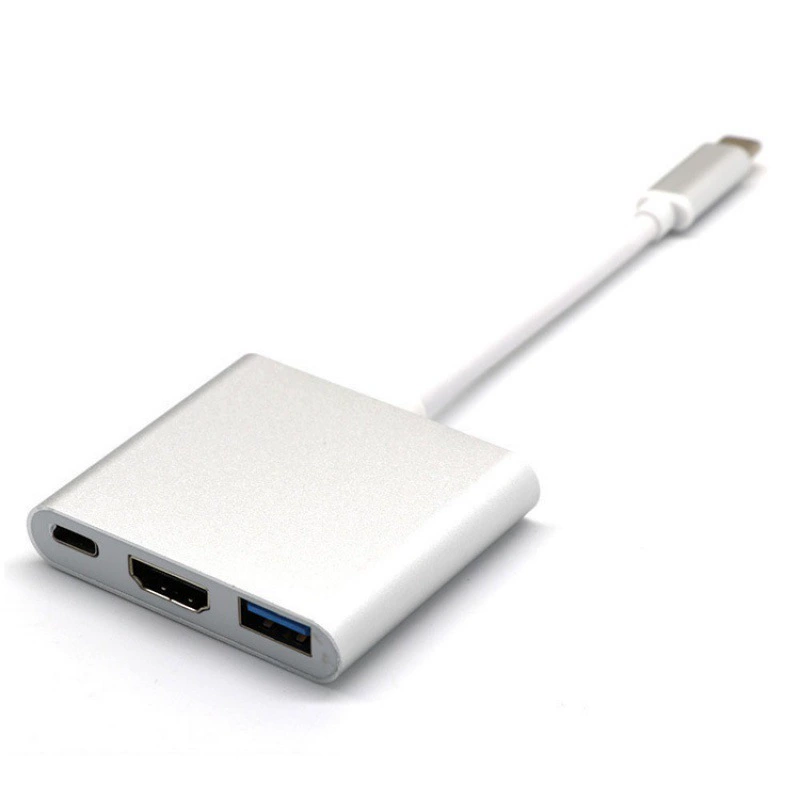 Type-C на HDMI 3-в-1 адаптер-кабель USB3.1 многофункциональная док-станция 4K алюминиевый корпус конвертер