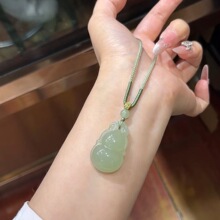 天然东陵玉葫芦吊坠晴水色东陵玉福禄小葫芦浅色东陵玉玉石吊坠