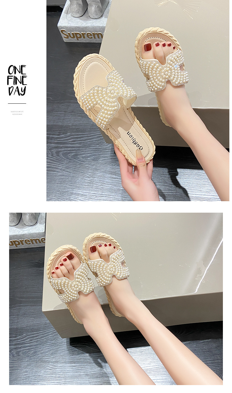 High Value Pearl Sandals For Summer Outerwear Stylish Flat Comfortable Slippers Vacation Shopping Beach Non Slip_voghion.com