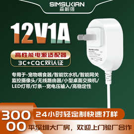 高性能12v1a电源适配器CQC认证GB4706.1开关电源3C认证12W适配器