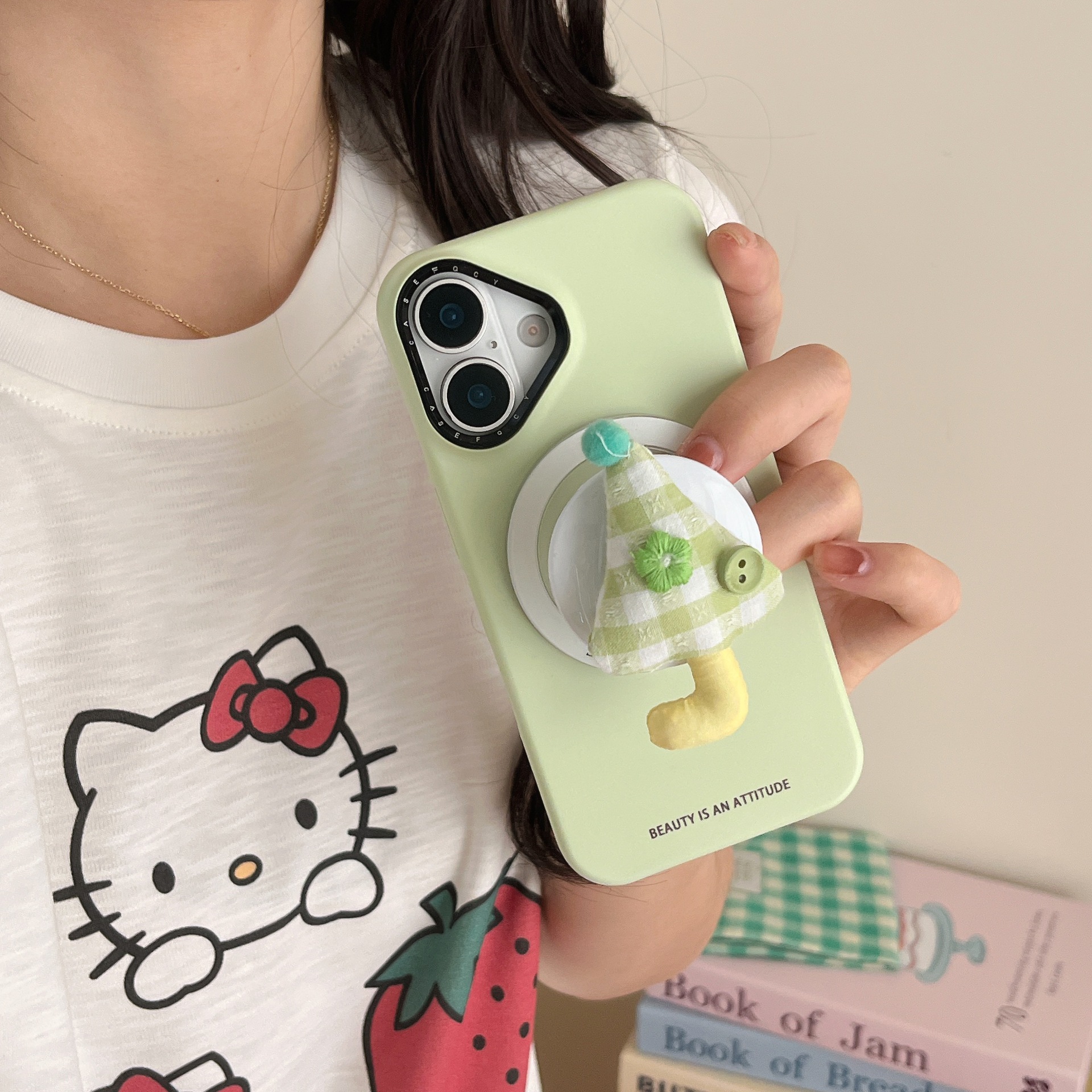 Paraguas magnético de dibujos animados lindo coreano para Apple 16ProMax funda para teléfono móvil 15Pro Simple 14/13 Nuevo 15