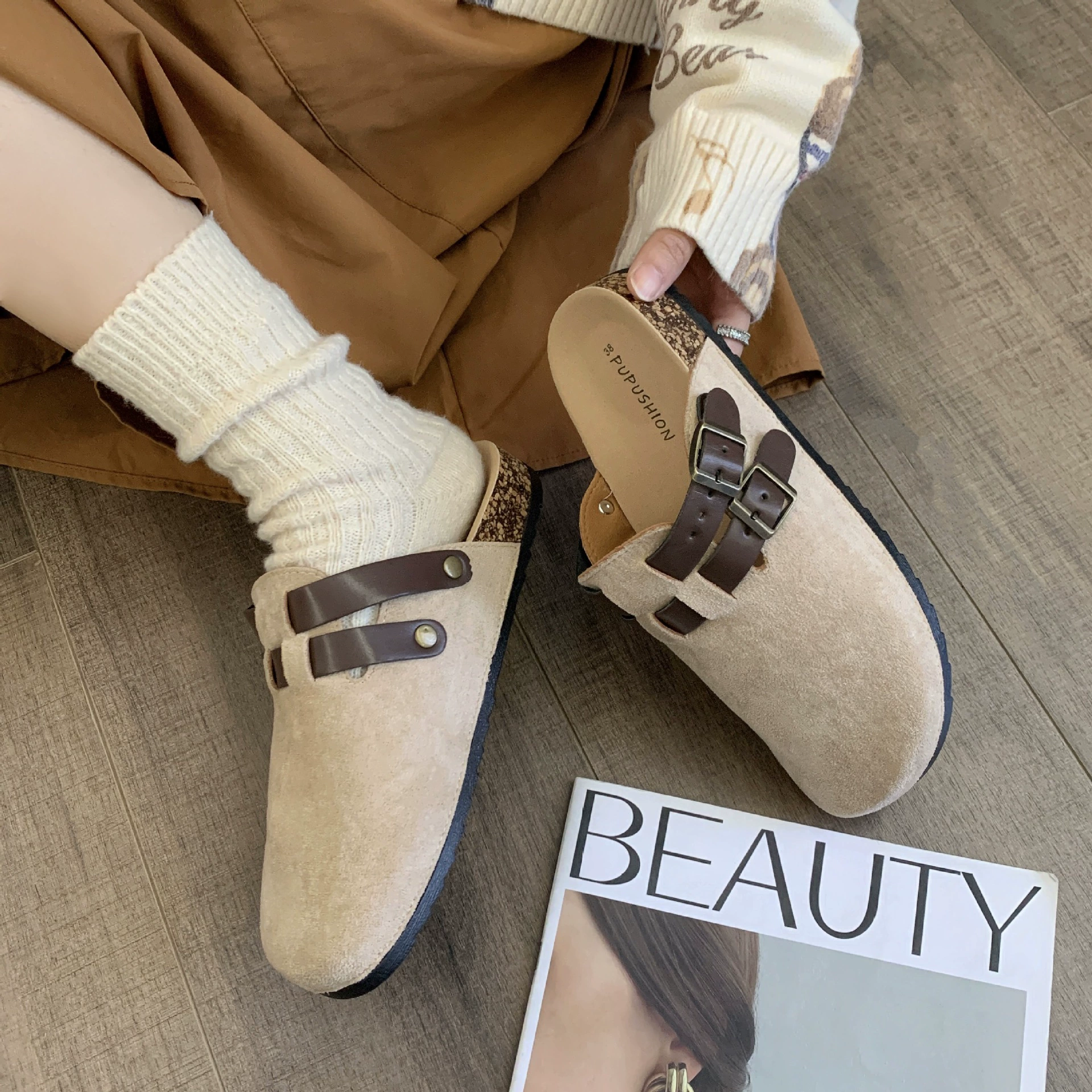 Новые двухстовые ботинки Биркеншток с полуподпорой свод Foot arch support для внешней торговли модная универсальная женская ленивые сандалии