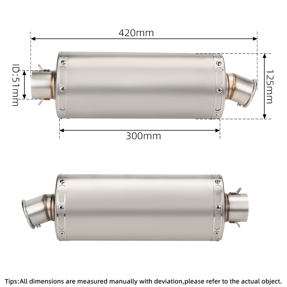 Motorcycle Modified Exhaust Pipe Z900 R3 Cbr650 S1000Rr Phoenix Stb Stainless Steel Tail Section