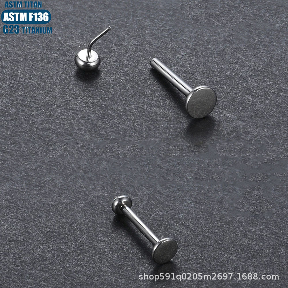 Pointed titanium steel lip stud product view