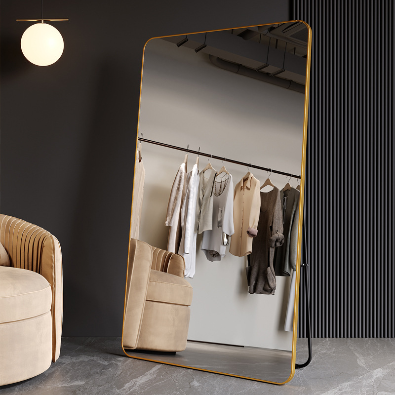 Espejo de vestir, espejo de cuerpo entero, espejo de suelo doméstico, espejo de prueba, espejo de belleza, espejo grande para la tienda de ropa de niñas.