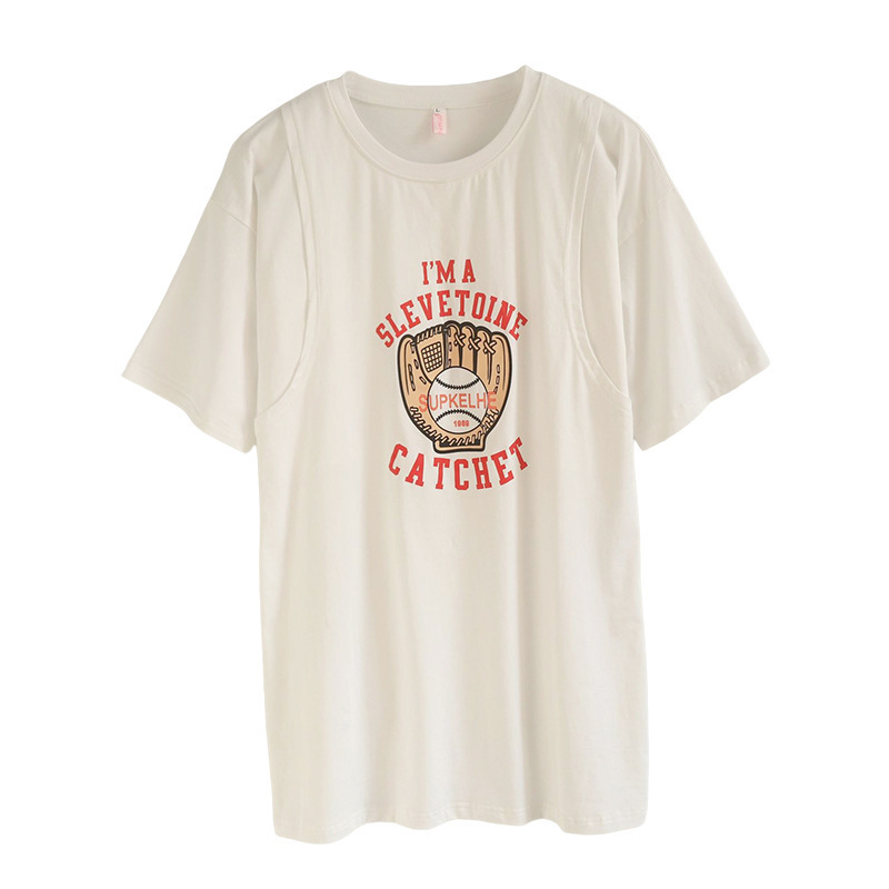 お出かけ用純綿授乳服、おしゃれなホットママ風マタニティTシャツ、春夏半袖ボトムスシャツ、授乳トップス、夏服|undefined