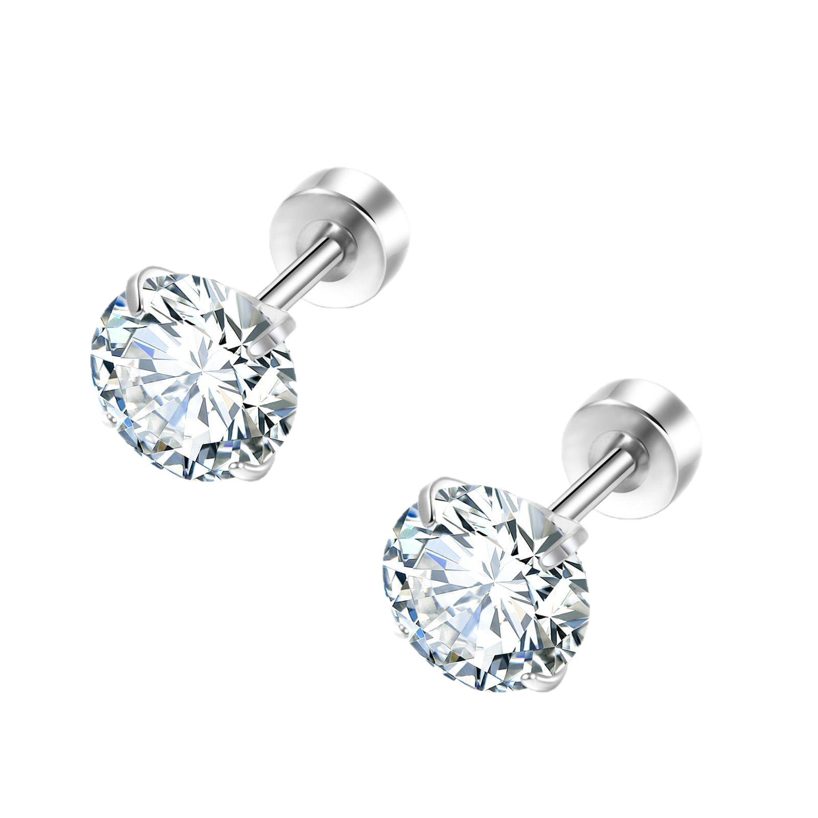 Silver pointed spike labret stud material detail