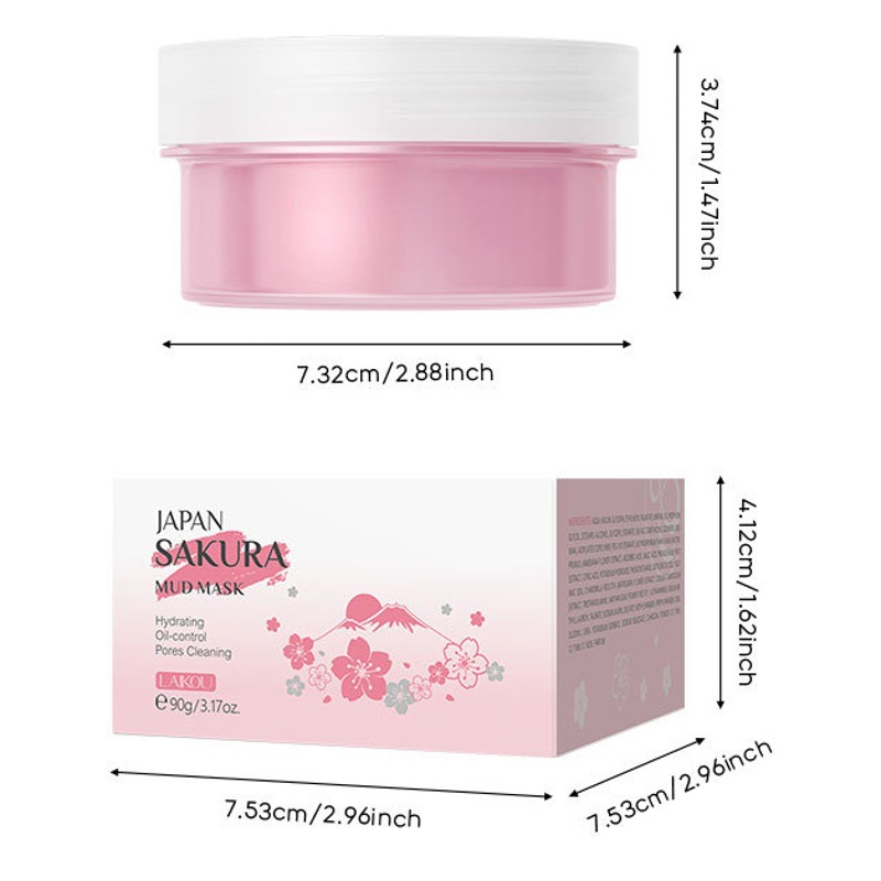 LAIKOU Laiko Cherry Blossom Mud Mask 90g Coating Mud Mask Cleansing Pore Skin Care Moisturizing and Hydrating Cross-border