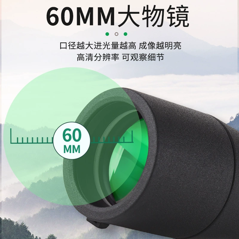 Telephoto monocular 25–75×60, HD variable magnification, 60 mm objective, BAK4 prism