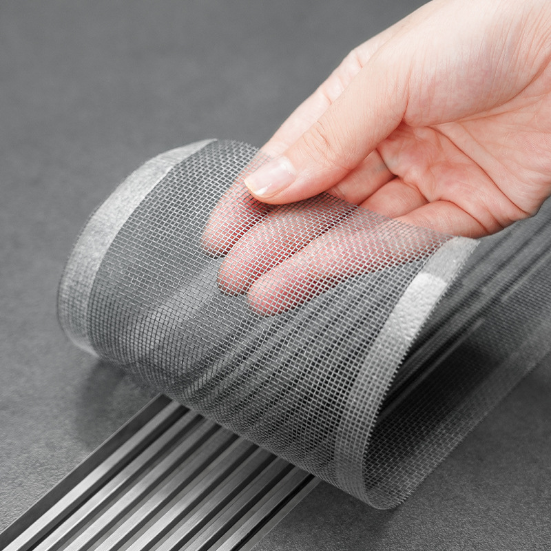 Las pegatinas de desagüe de piso enrolladas transfronterizas se pueden cortar para evitar mosquitos, redes de desagüe de piso, filtros de desagüe de piso, pegatinas de desagüe de piso largas, pegatinas de gasa