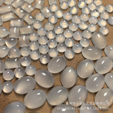 【白玉髓戒面】半圆椭圆水滴心形镶嵌裸石古风戒面diy发簪