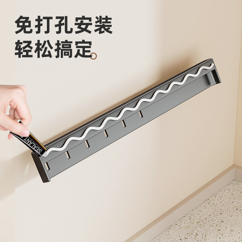 Fabricante de suministro sin perforación de soporte de cuchillos de almacenamiento de artículos de cocina multifuncional de almacenamiento de herramientas de pared