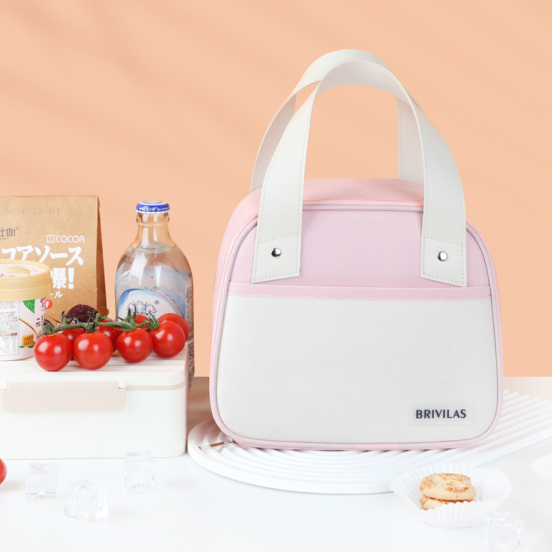 Nuevo bolso de lonchera a juego de color de dopamina, bolso de arroz con cinturón, bolso de aislamiento trapezoidal, bolso bento, bolso de viaje para el trabajo, almuerzo