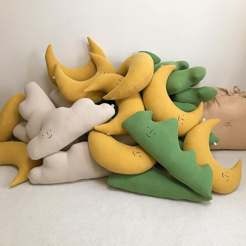 INS Nordic Style New Nap Pillow Cloud Moon Solid Color Pillow Home Office Cartoon Bedside Pillow Plush